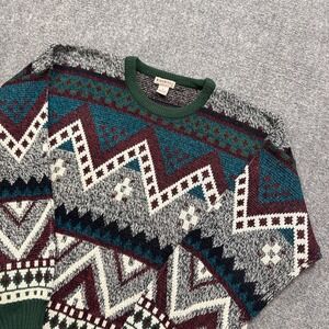 VTG Windridge Knitted Sweater Men's XL 90's Geometric Acrylic Multi-Colored